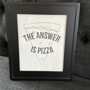 Cute Framed “The Answer is Pizza” artwork